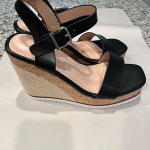 Espadrilles Black Wedge Shoes